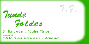 tunde foldes business card