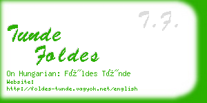 tunde foldes business card